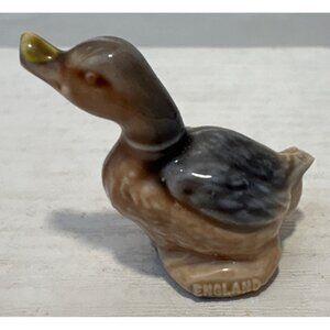 Wade Whimsies Duck Figurine Miniature Red Rose England Porcelain